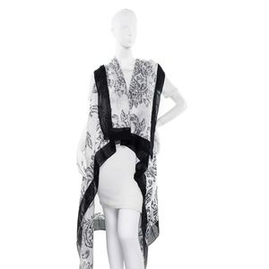 Florence Broadhurst Chandelier Tapestry 2-Way Scarf Vest: Black/White: New w/Tag